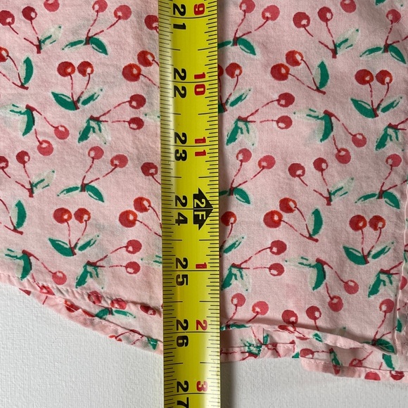 J. Crew 100% Cotton Pink Cherry Print Long Sleeve Button Down Women’s Shirt L - Picture 11 of 11